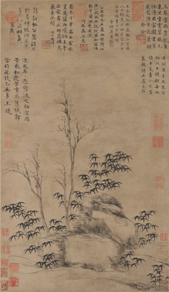 元 倪瓒 古木竹石图
